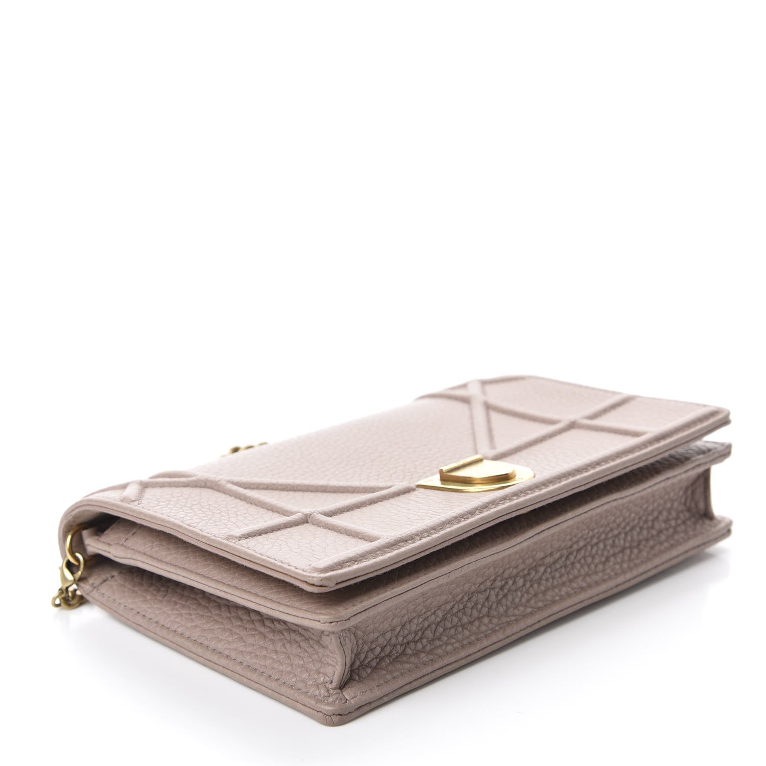 Christian Dior Grained Calfskin Diorama Wallet on Chain Pouch Nude 4 of 12