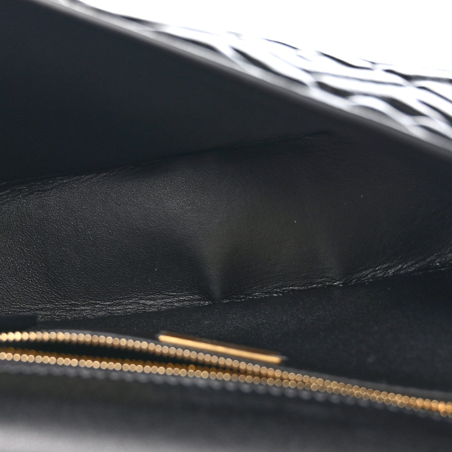 Nappa Small FF Embossed Midi Chain Baguette Black