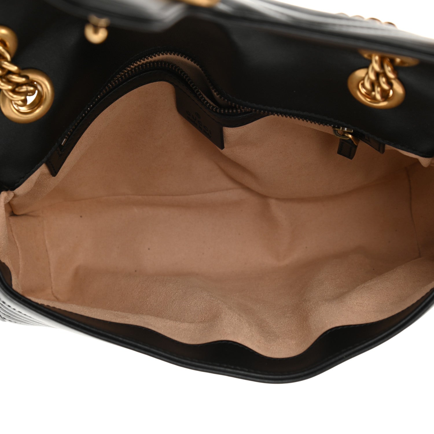 Gucci Calfskin Matelasse Small GG Marmont Shoulder Bag Black 4 of 7