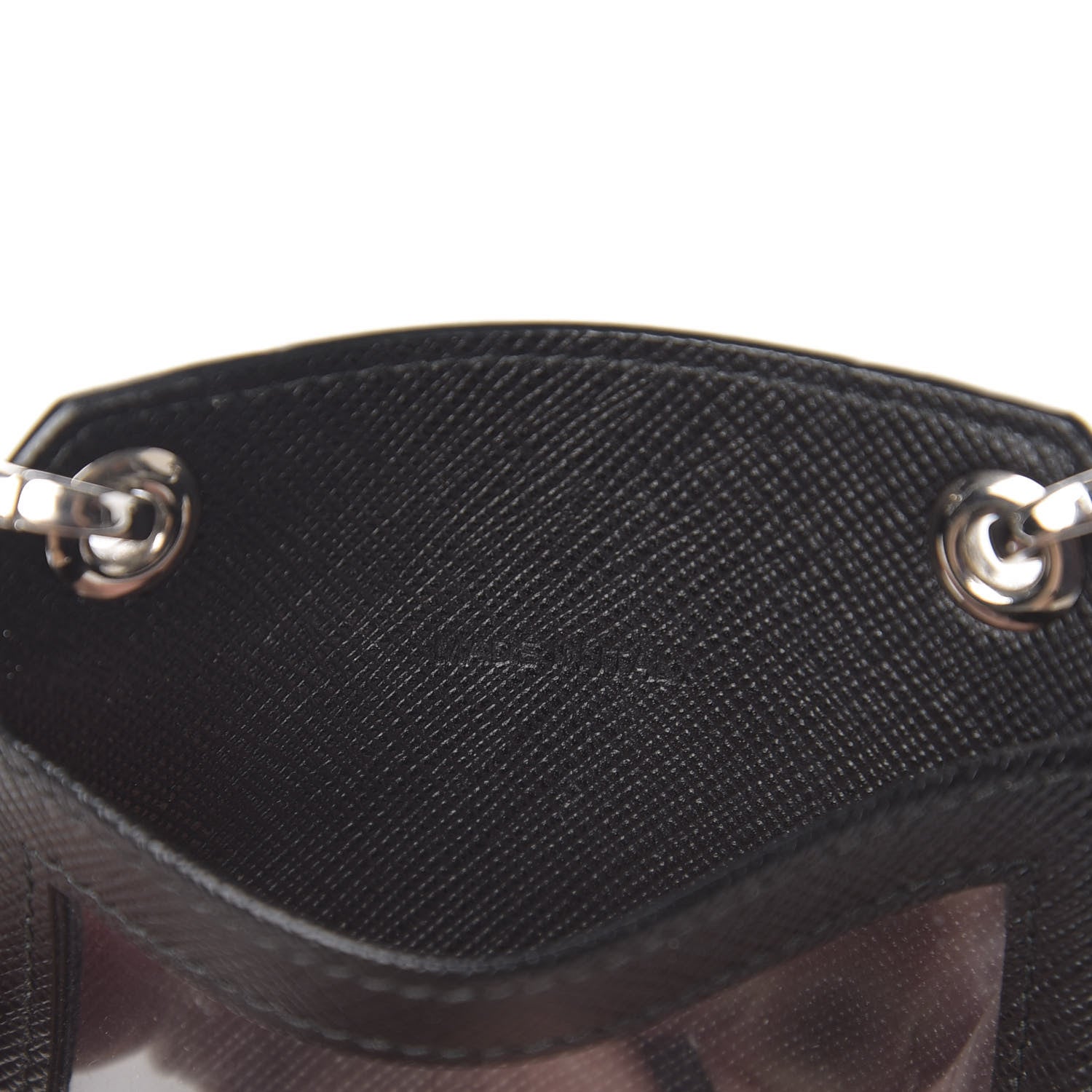 Prada Saffiano Racing Logo Lanyard ID Holder Black 4 of 4