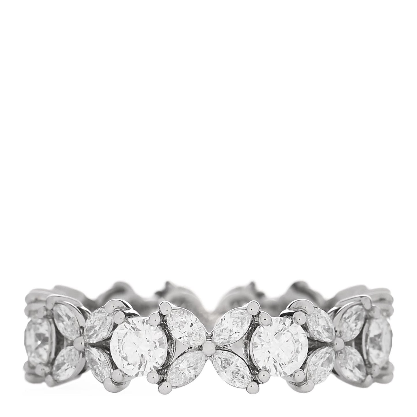 Platinum Diamond Victoria Alternating Band Ring 51 5.75