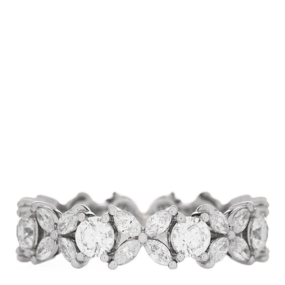 Tiffany Platinum Diamond Victoria Alternating Band Ring 51 5.75 1 of 5