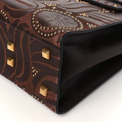 Valentino Garavani Calfskin Embossed Studded Medium My Rockstud Frame Bag Cacao 9 of 9