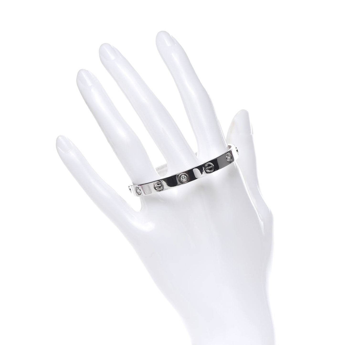 18K White Gold 6 Diamond LOVE Bracelet 16