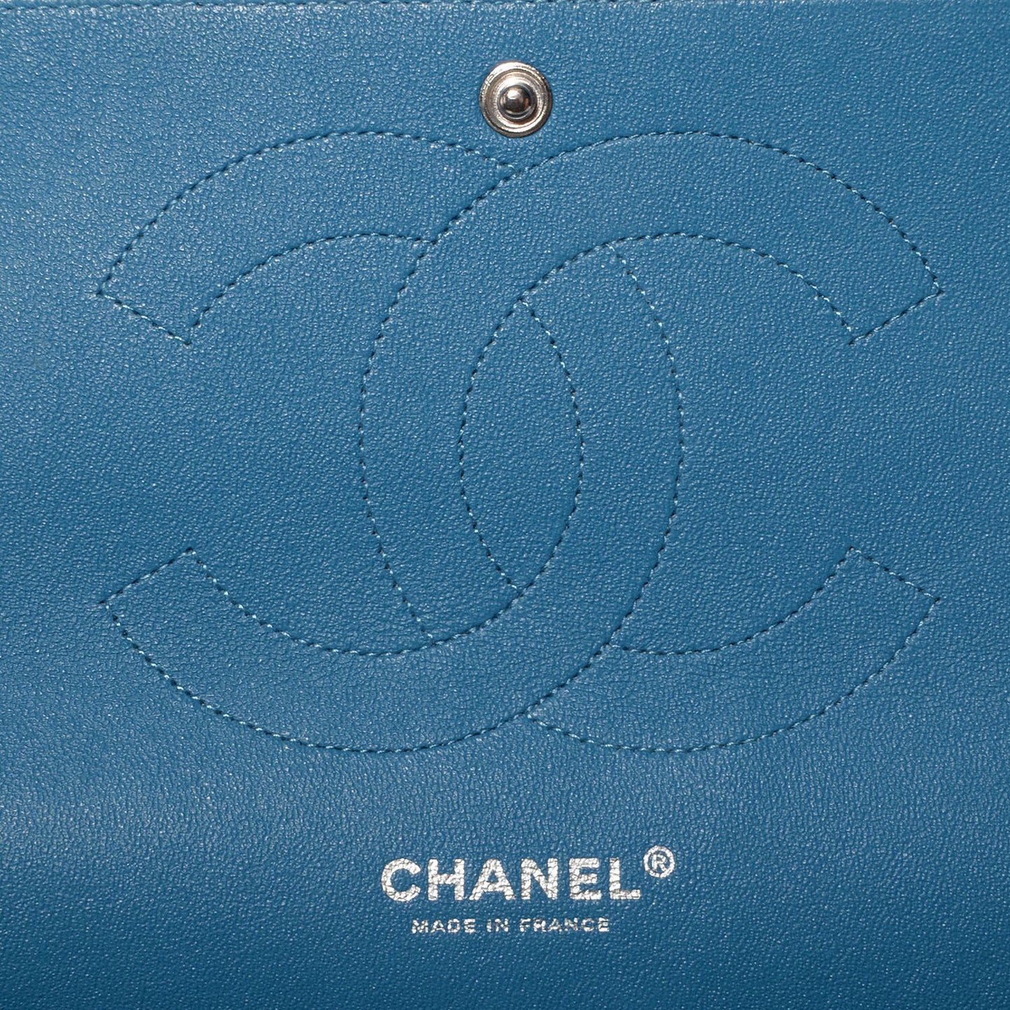 Iridescent Caviar Jumbo Double Flap Blue