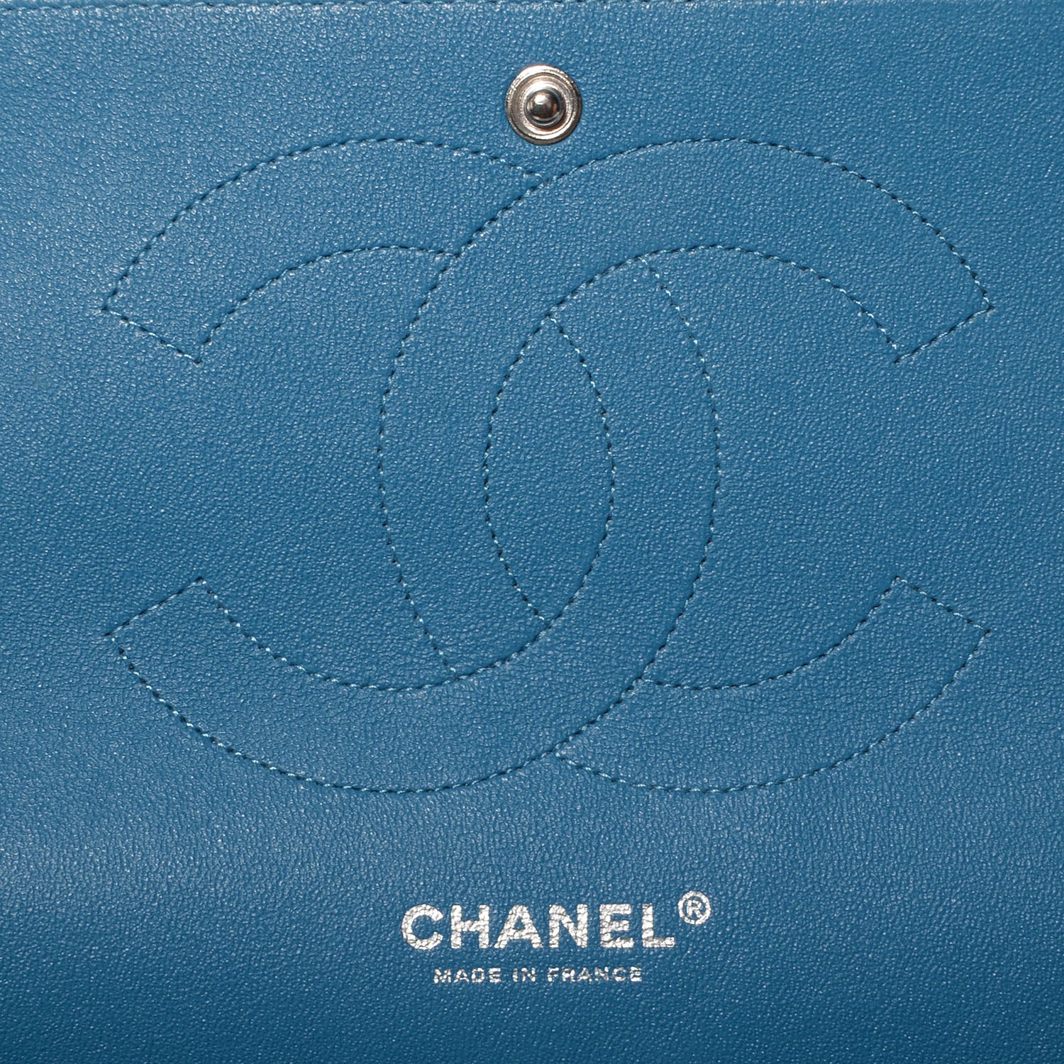 Chanel Iridescent Caviar Jumbo Double Flap Blue 6 of 10