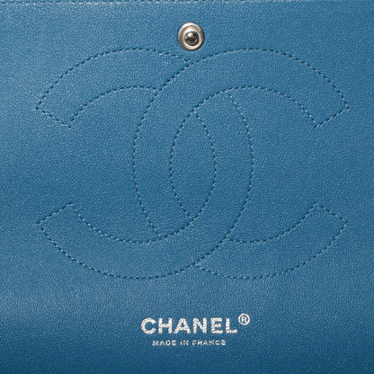 Chanel Iridescent Caviar Jumbo Double Flap Blue 6 of 10