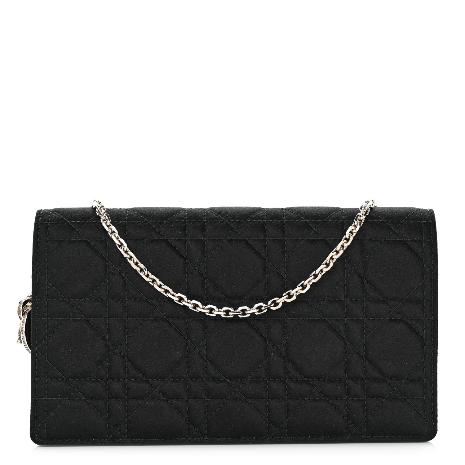 Christian Dior Satin Cannage Lady Dior Clutch Black 3 of 11