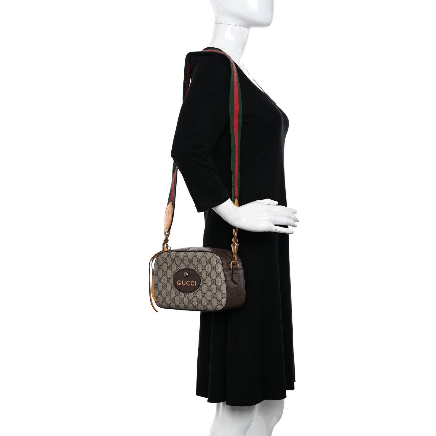 GG Supreme Monogram Web Neo Vintage Shoulder Bag Beige New Acero Crop