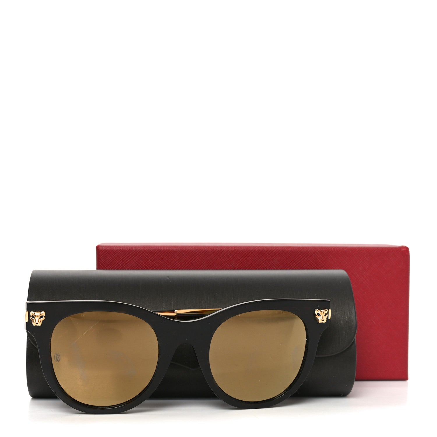 Cartier Acetate Panthere Cartier Sunglasses CT0024S Gold Dark Havana 7 of 7