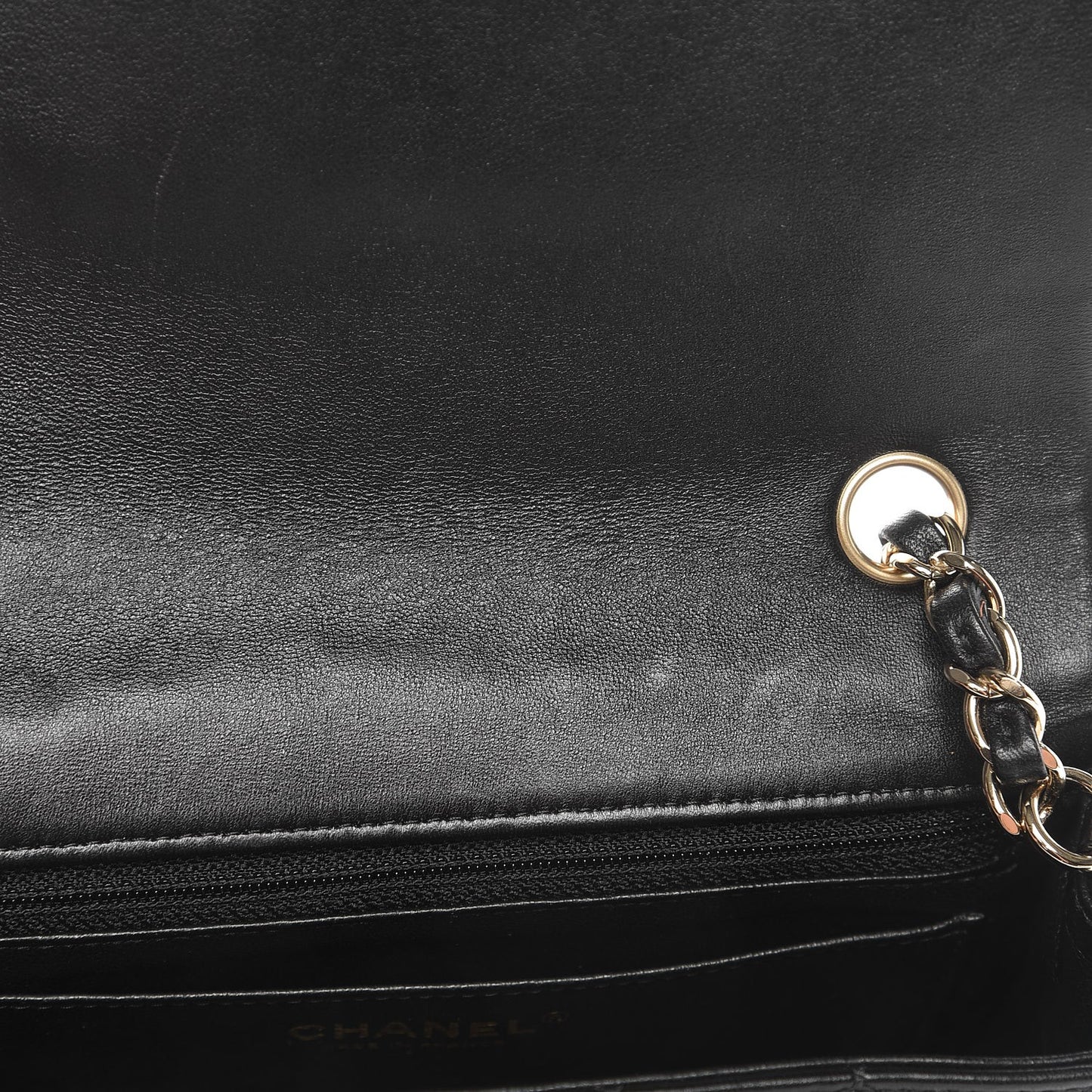 Lambskin Quilted Mini Rectangular Flap Black