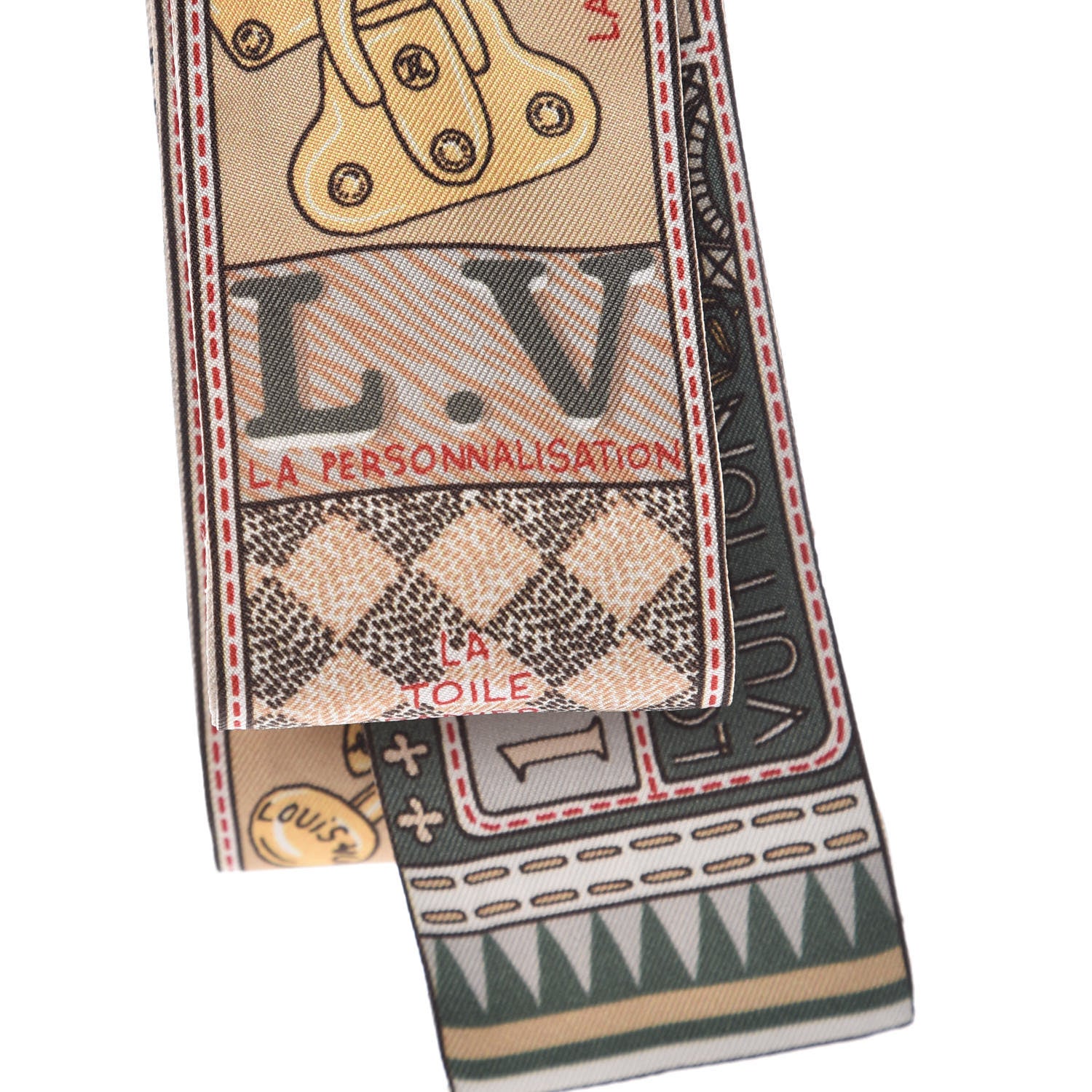 Louis Vuitton Silk Jeu De Louis BB Bandeau Kaki 6 of 6