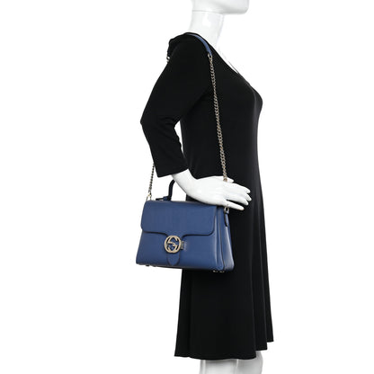 Gucci Dollar Calfskin Interlocking G Top Handle Shoulder Bag Caspian 2 of 10