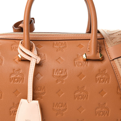 MCM Calfskin Ottomar Monogram Essential Boston Bag Cognac 8 of 8