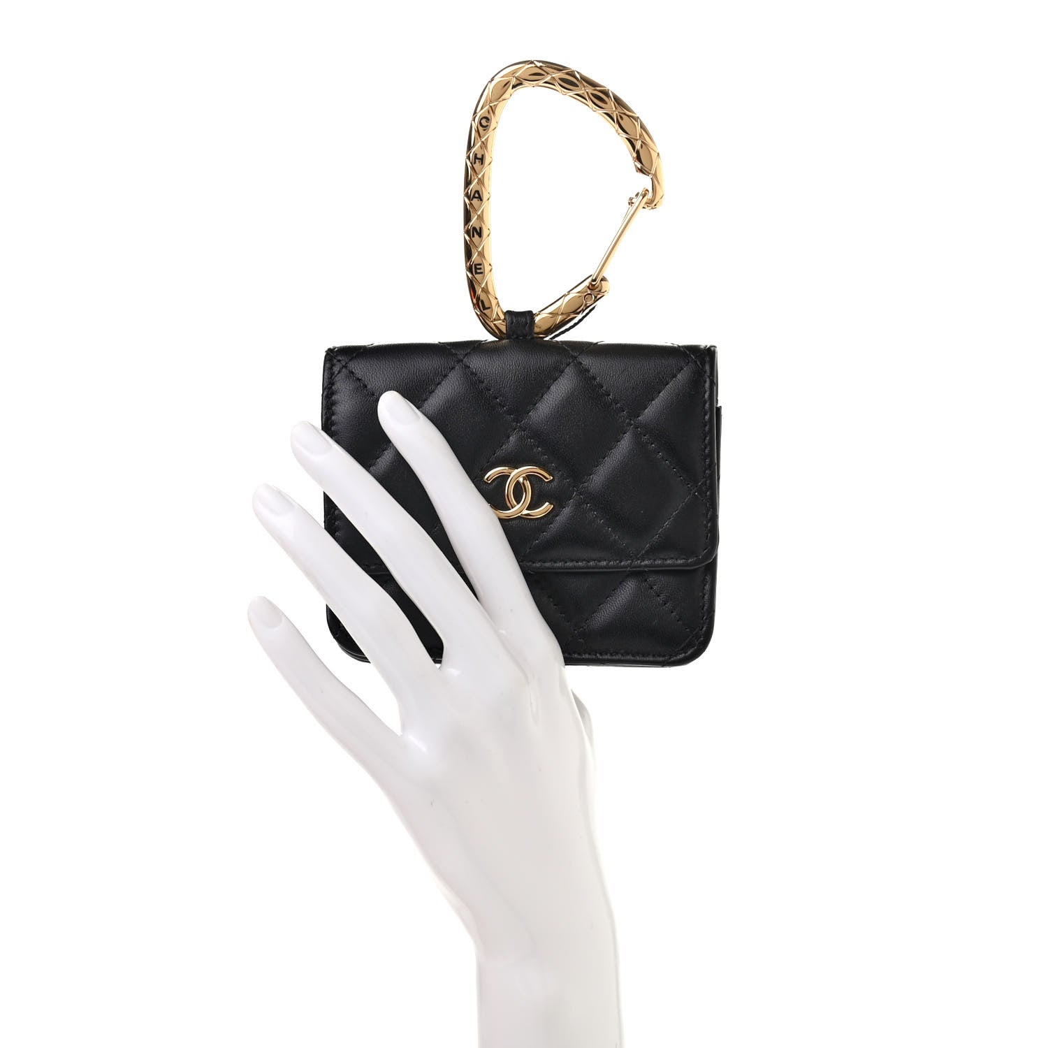 Chanel Lambskin Quilted CC Hook Card Holder Black 2 of 9