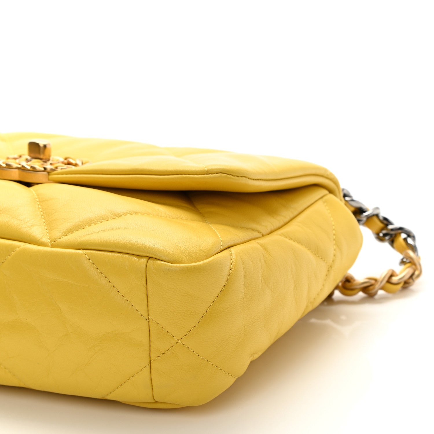 Chanel Lambskin Quilted Medium Chanel 19 Flap Yellow 9 of 9
