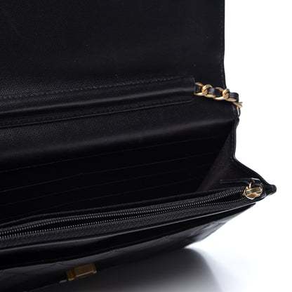 Chanel Lambskin Quilted CC Chic Wallet on Chain WOC Black Gold 4 of 10