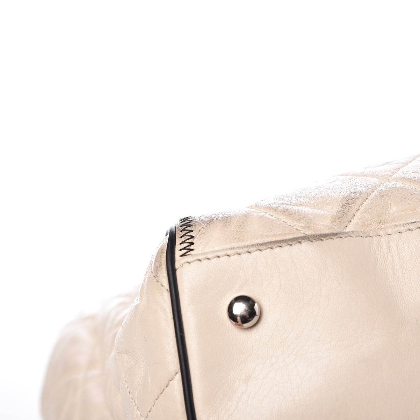 Lambskin Quilted East West Tote Beige