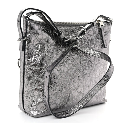 Givenchy Metallic Calfskin Small Voyou Bag Silver 3 of 10