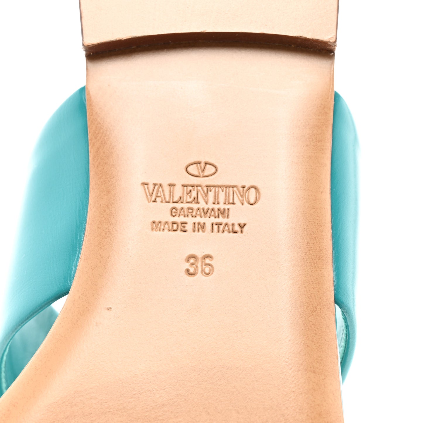 Calfskin One Stud Flat Thong Sandals 36 Ultramar