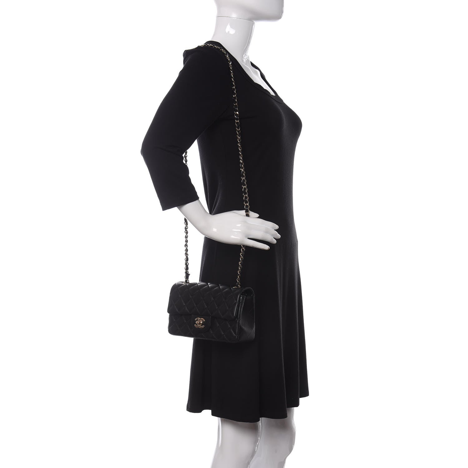 Chanel Lambskin Quilted Mini Rectangular Flap Black 2 of 11