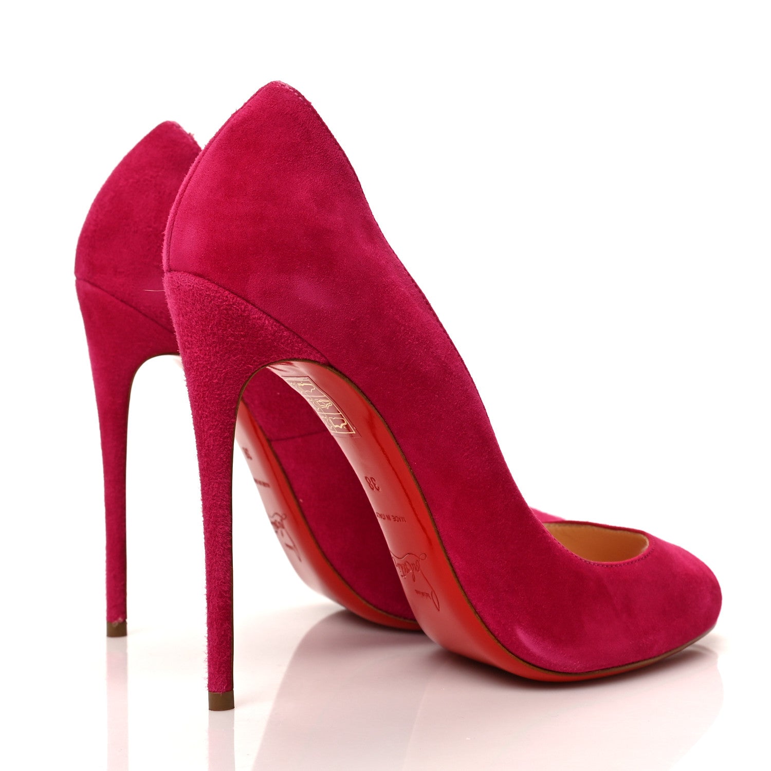 Christian Louboutin Suede Hyper Prive Peep Toe Pumps 38 Pink 4 of 7