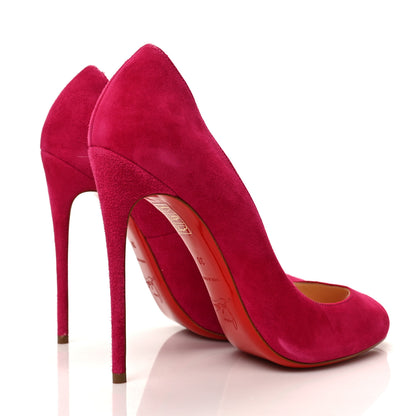 Christian Louboutin Suede Hyper Prive Peep Toe Pumps 38 Pink 4 of 7