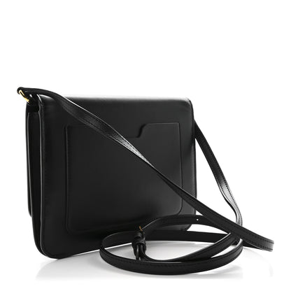 Burberry Calfskin Monogram TB Mini Flat Crossbody Bag Black 3 of 9