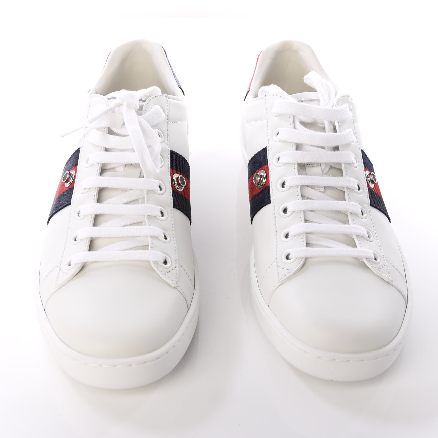 Gucci Calfskin Ayers Web Blind for Love Embroidered Womens Ace Sneakers 38.5 White 5 of 11