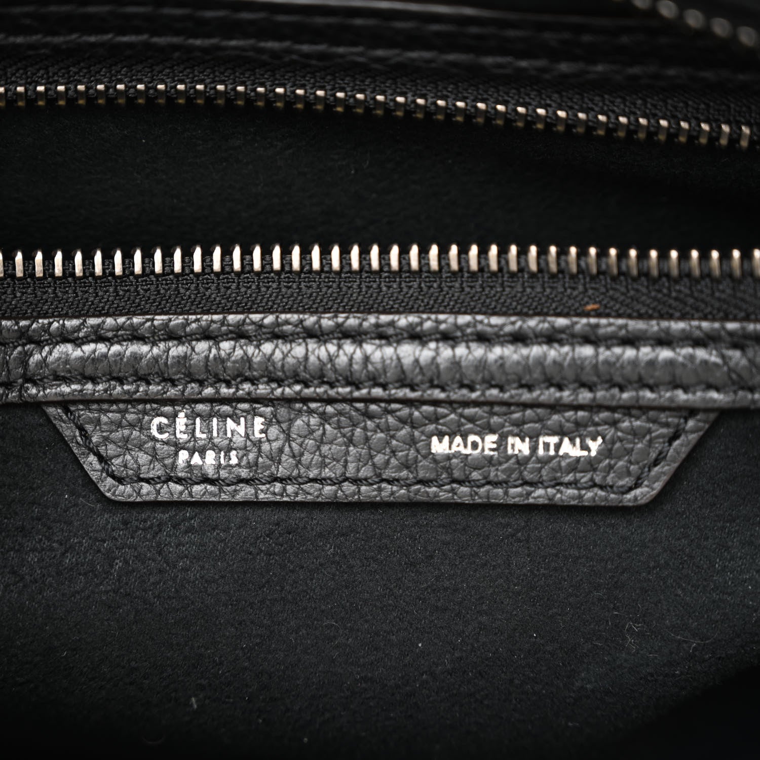 Celine Drummed Calfskin Mini Luggage Black 6 of 9