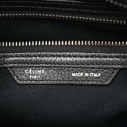 Celine Drummed Calfskin Mini Luggage Black 6 of 9
