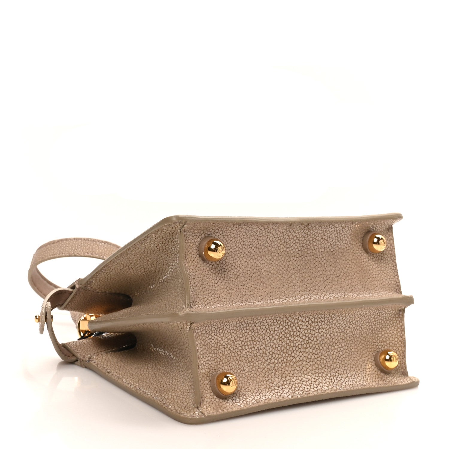 Fendi Stingray Shiny Nappa Petite Peekaboo I SEE U Satchel Tortora 4 of 9