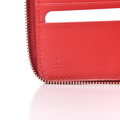 Gucci Guccissima Signature Zip Around Organizer Wallet Hibiscus Red 6 of 10