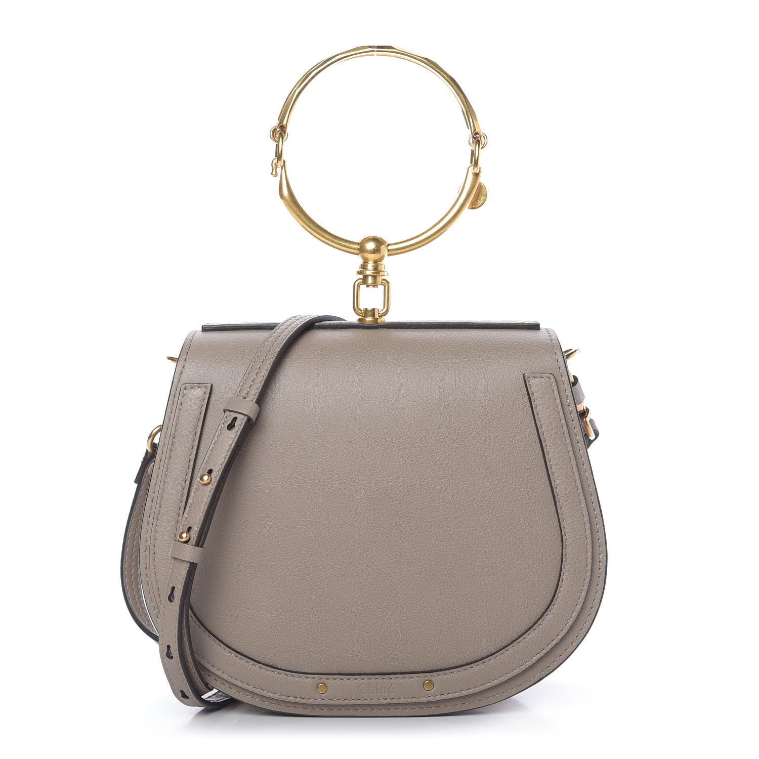 Chloe Calfskin Suede Medium Nile Bracelet Bag Motty Grey 1 of 8