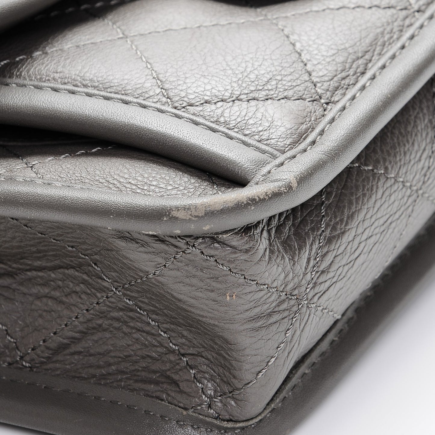 Calfskin Quilted Mini French Riviera Flap Grey