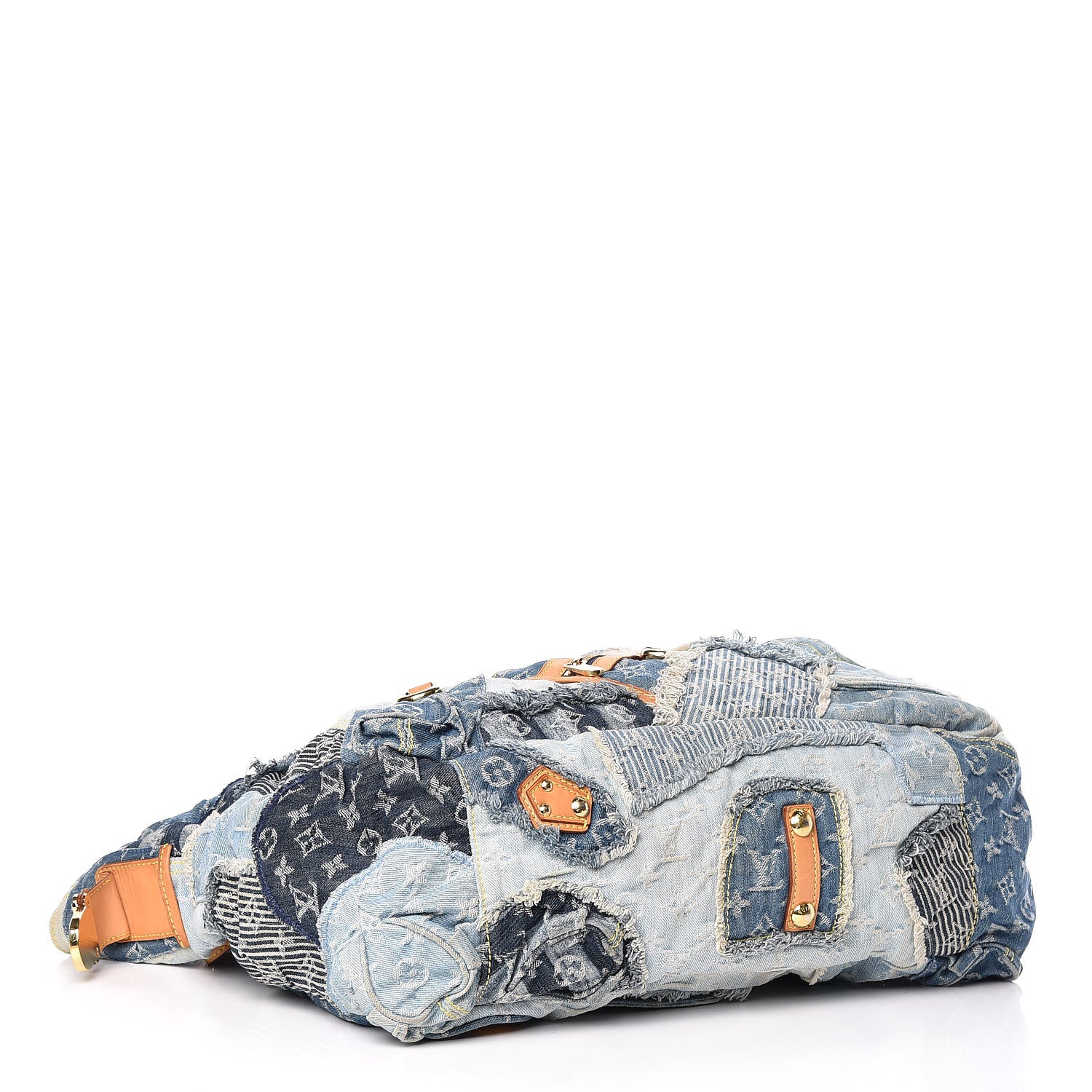 Louis Vuitton Denim Patchwork Cabby Tote Blue 4 of 16