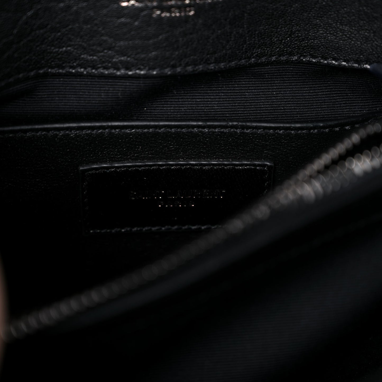 Sheepskin Matelasse Chevron Monogram Medium College Bag Black