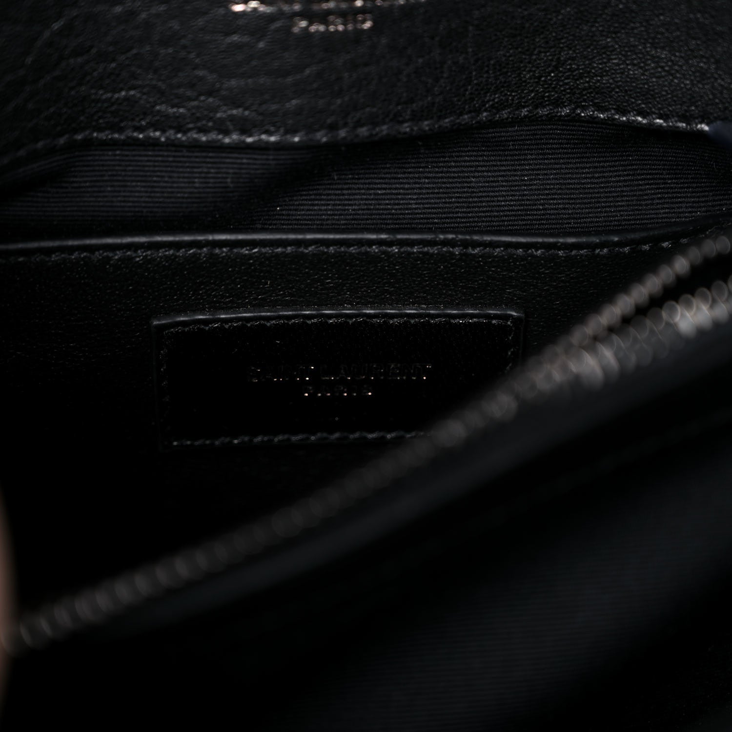 Saint Laurent Sheepskin Matelasse Chevron Monogram Medium College Bag Black 6 of 13