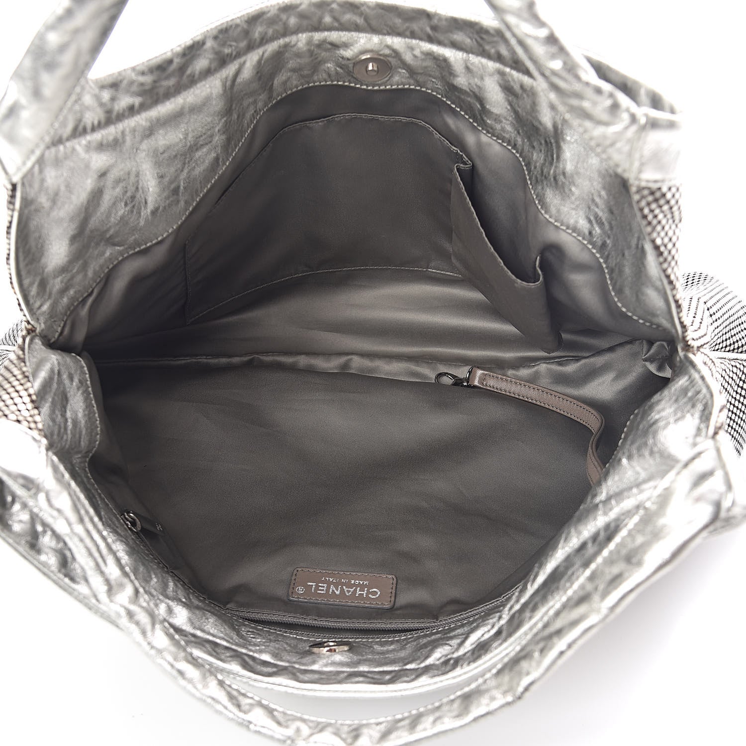 Chanel Metallic Perforated Lambskin Hollywood Hobo Silver 5 of 10