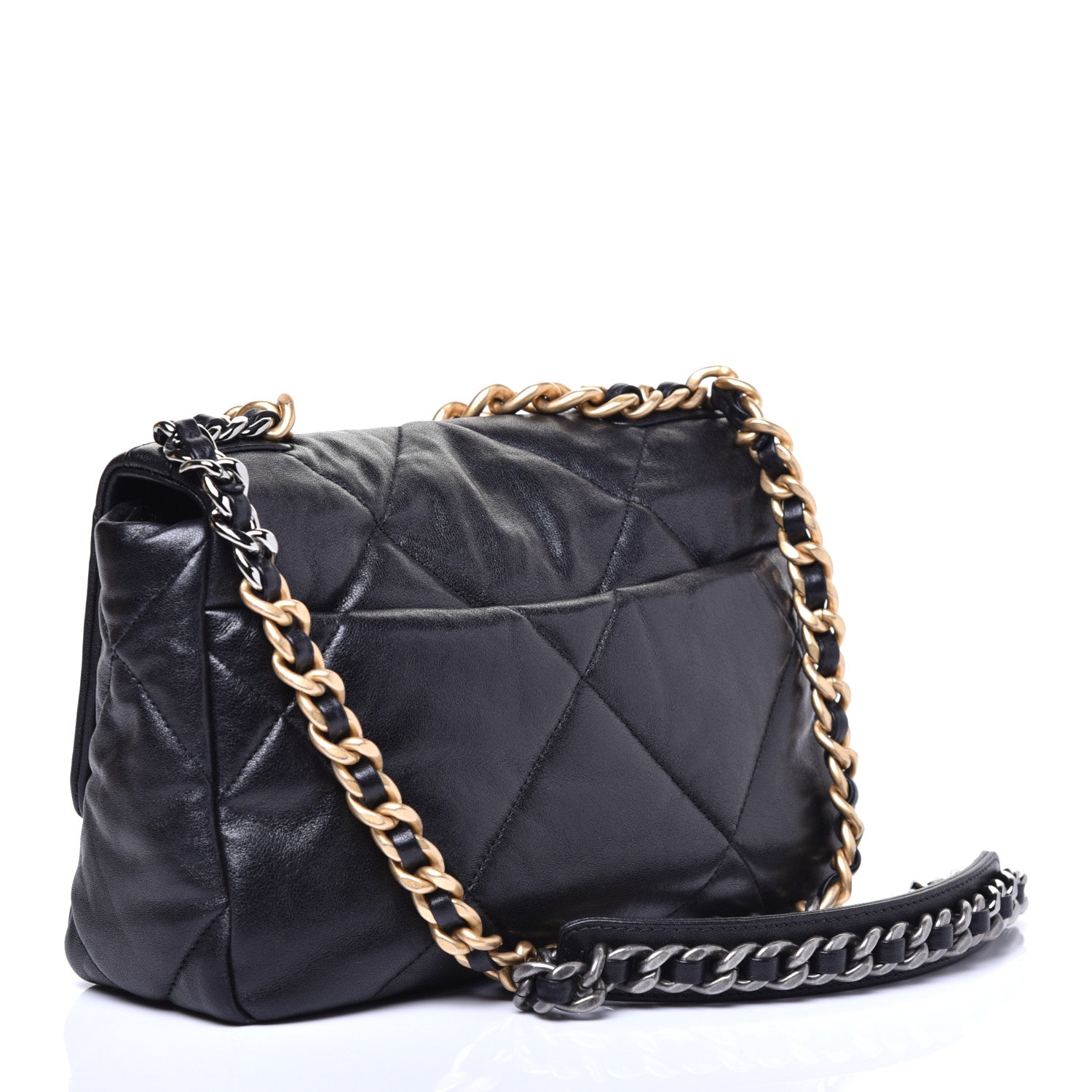 Chanel Lambskin Quilted Medium 19 Flap Black 3 of 9