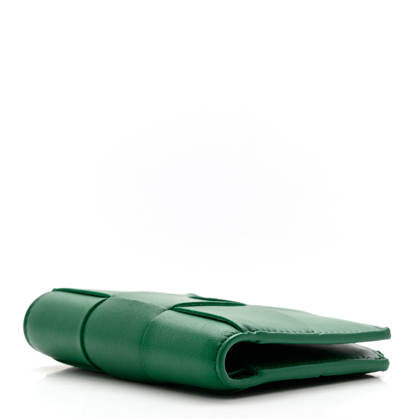 Nappa Intrecciato Bifold Zip Wallet Racing Green