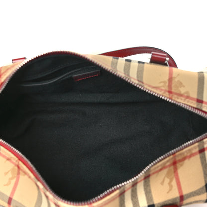 Burberry Haymarket Check Barrel Bag Red 5 of 9
