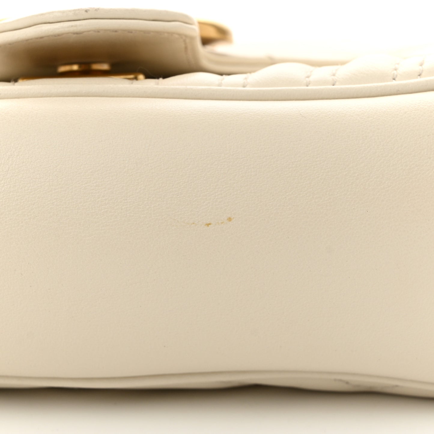 Calfskin Matelasse Small GG Marmont Shoulder Bag White
