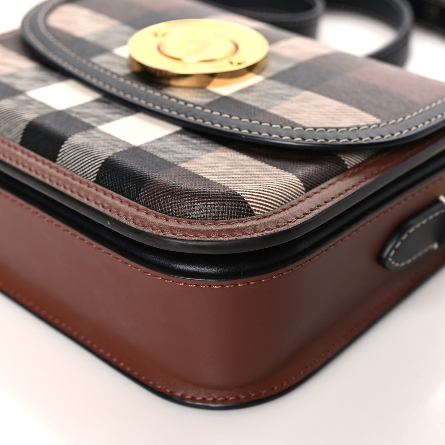 Calfskin Check Small Elizabeth Bag Brown