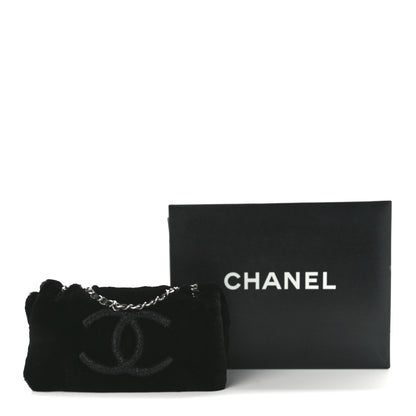 Chanel Rabbit Fur Beaded CC Flap Bag Black 12 of 12