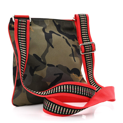 Alexander McQueen Nylon Camouflage Dancing Skeleton Messenger Bag Red 3 of 10
