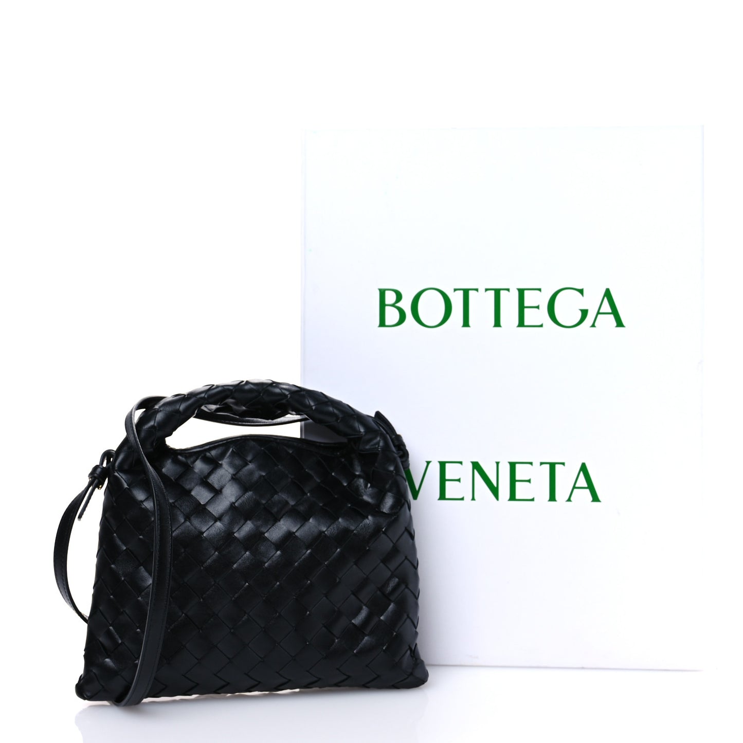 Calfskin Intrecciato Mini Hop Black