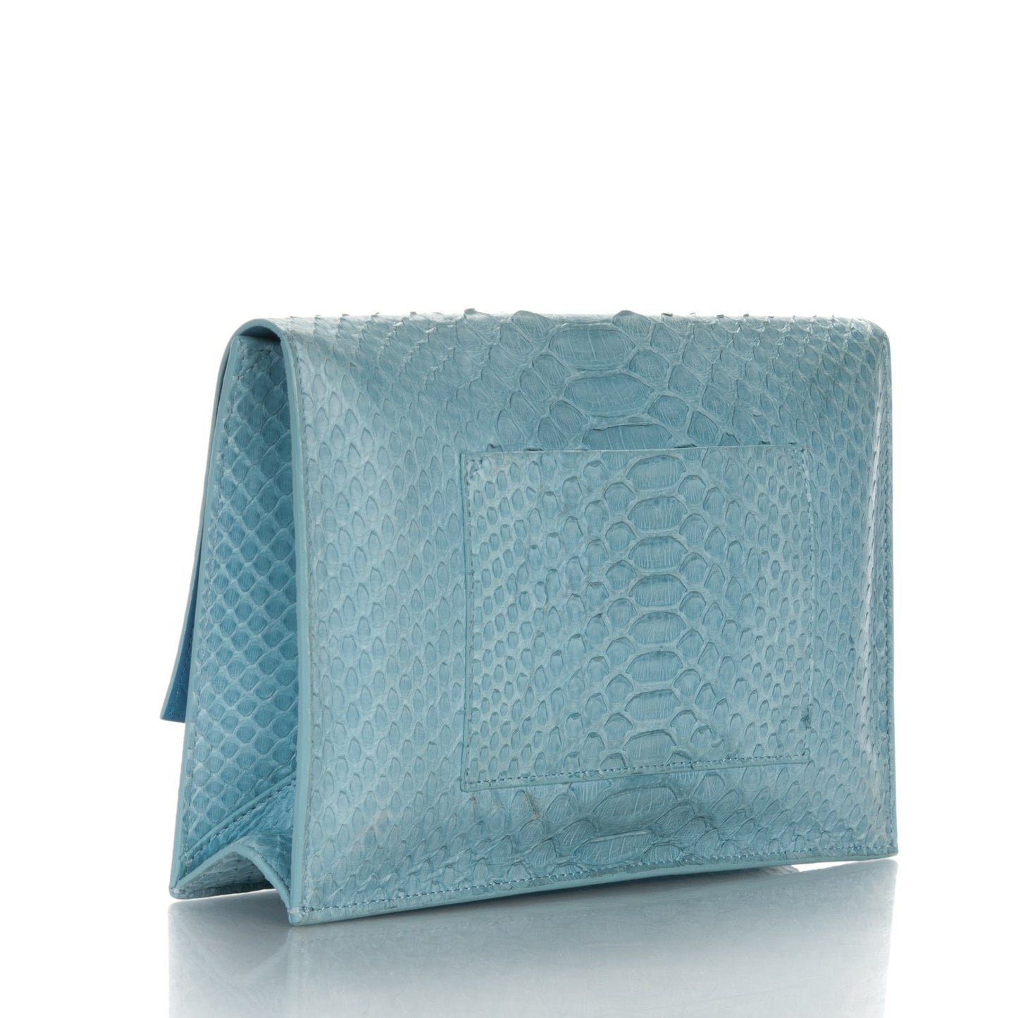 Python Small Lunch Bag Clutch Light Blue