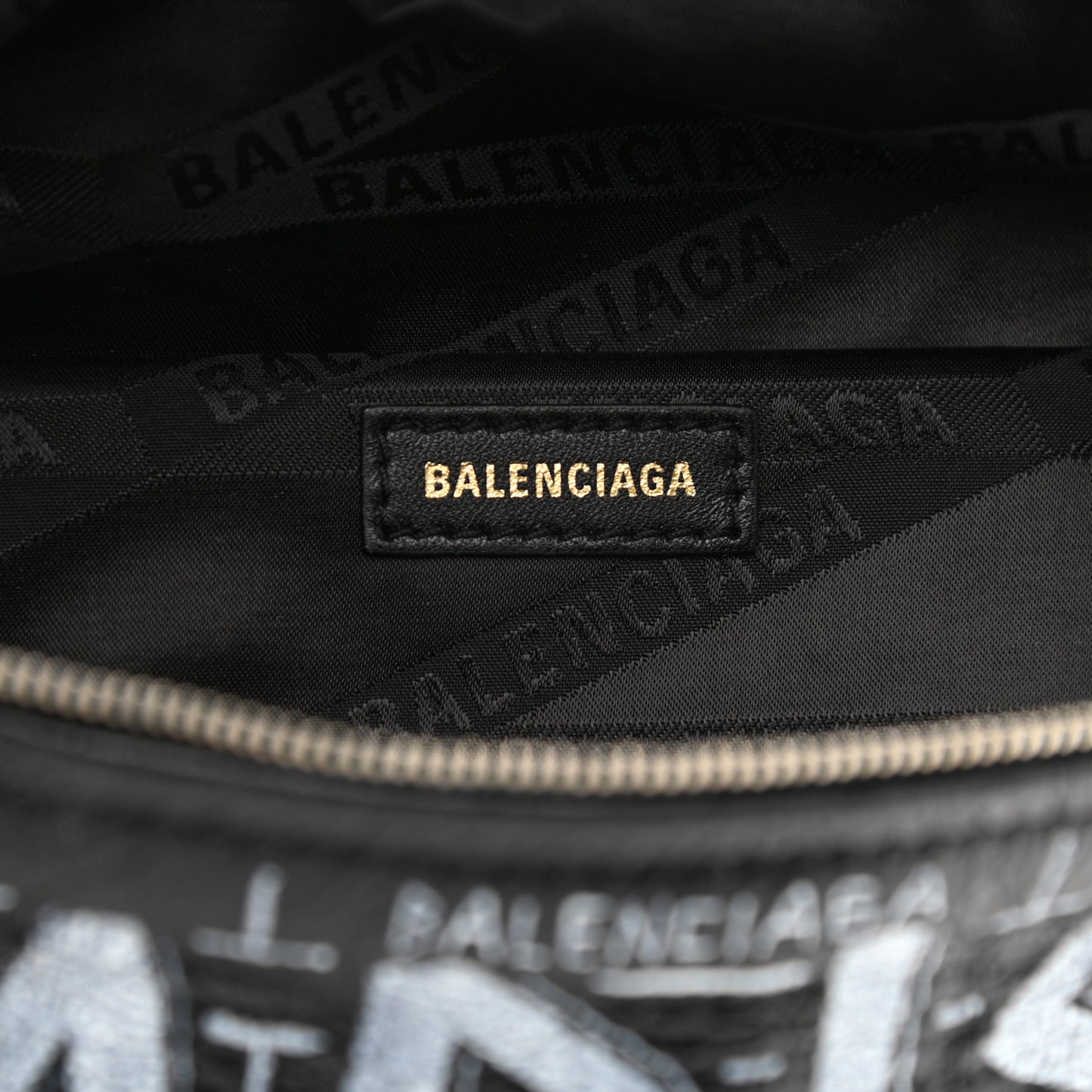 Agneau Arena Graffiti All Over XXS Souvenir Belt Bag Black White