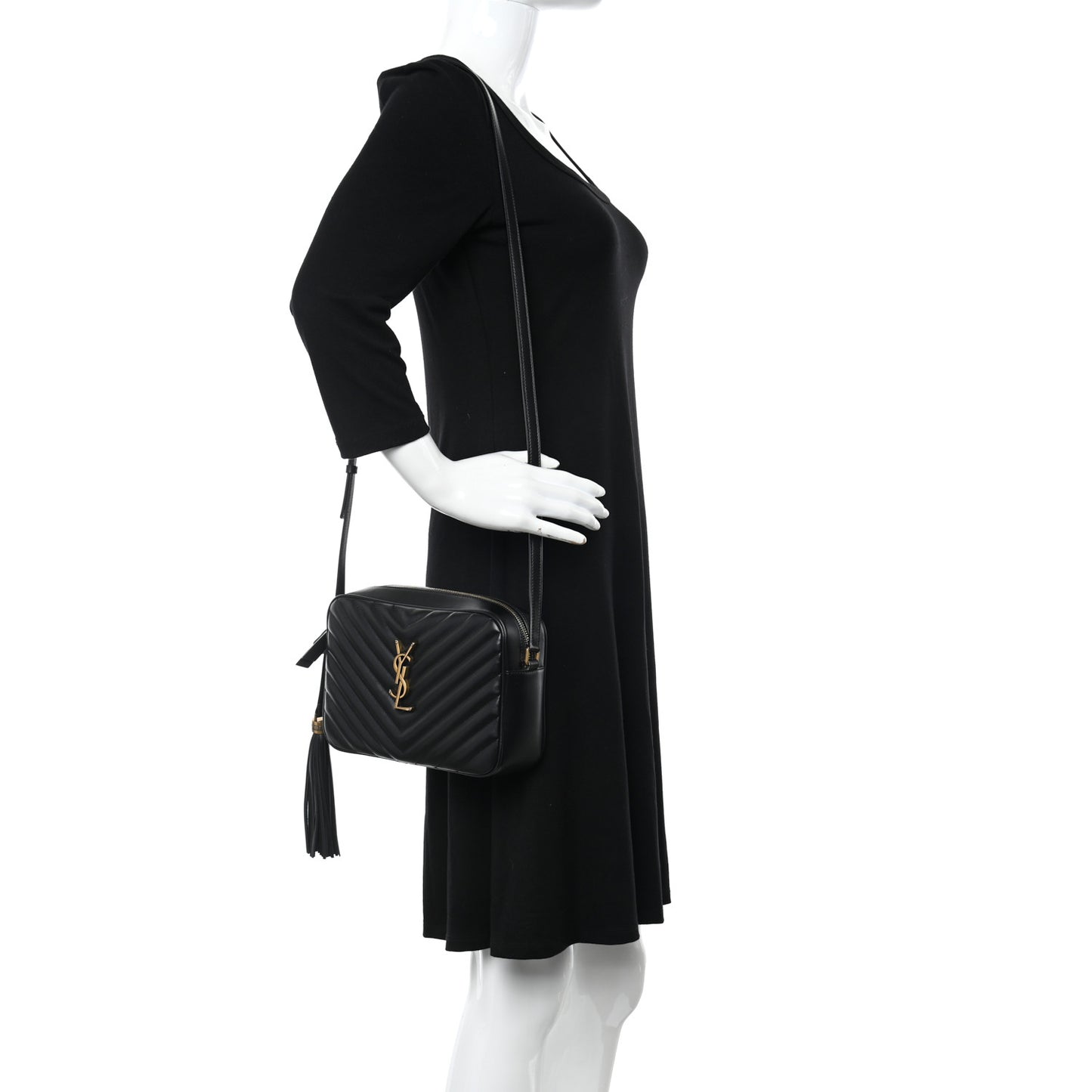 Calfskin Matelasse Monogram Lou Camera Bag Black